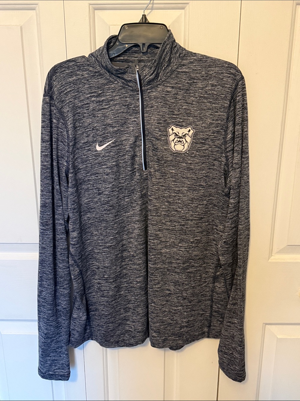 Nike DriFit Blue Heathered Long-Sleeve Quarter-Zip Pullover bL5